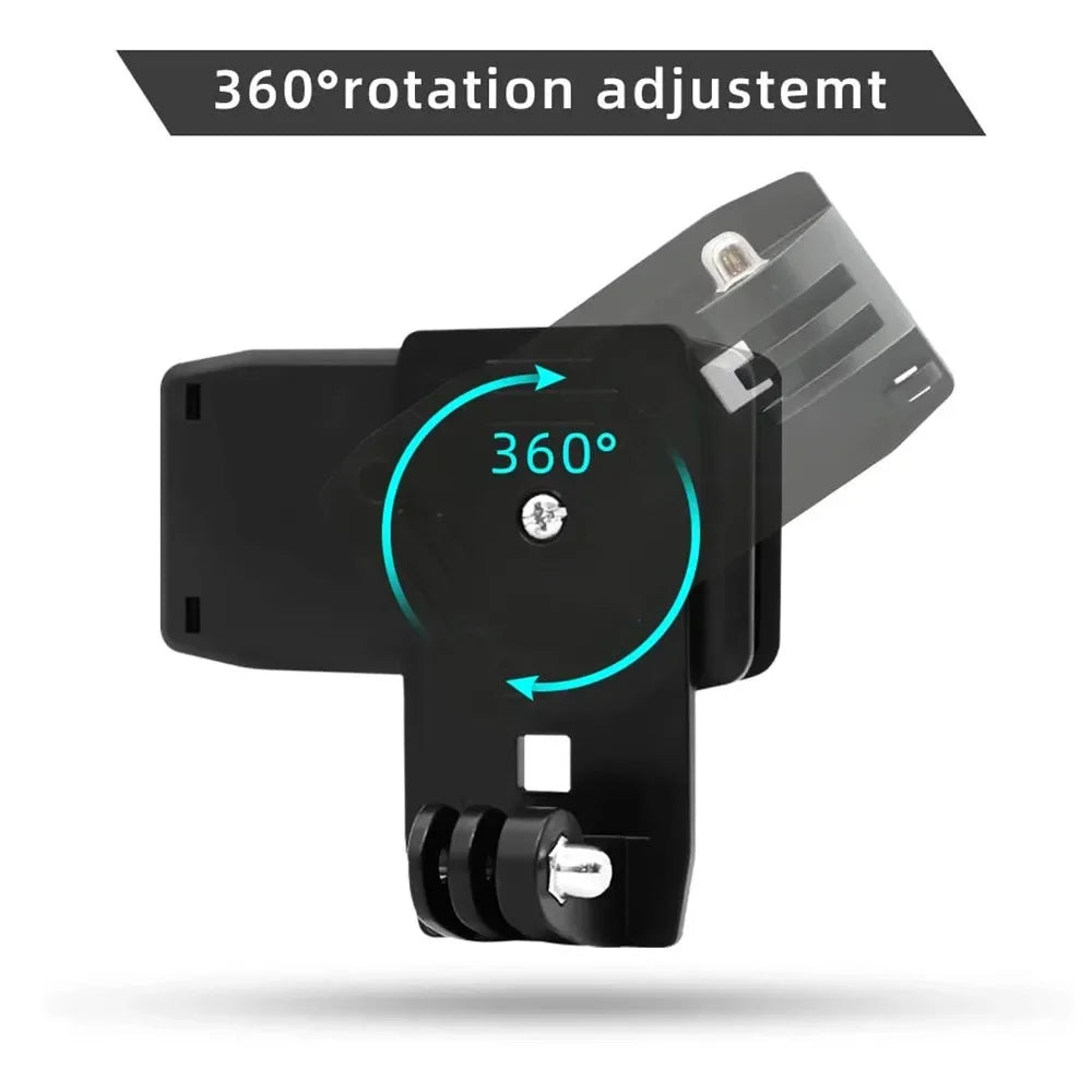 Anti-Slide 360° Rotary Action Cam Sports Camera Quick Clip Backpack Strap Mount Clamp Holder for GoPro DJI OSMO Travel Vlogging