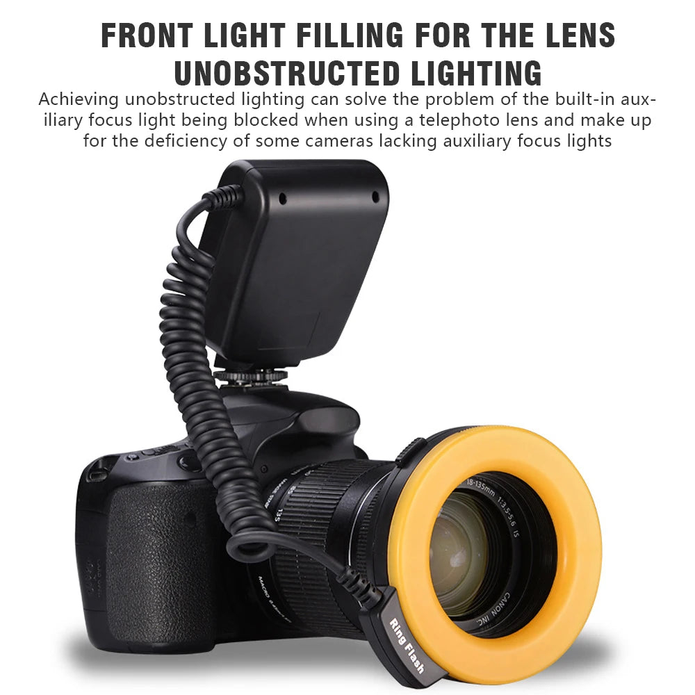 RF 550D Macro LED Ring Flash Light Universal for Nikon Canon Olympus Fuji DSLR Camera Photography Accessory