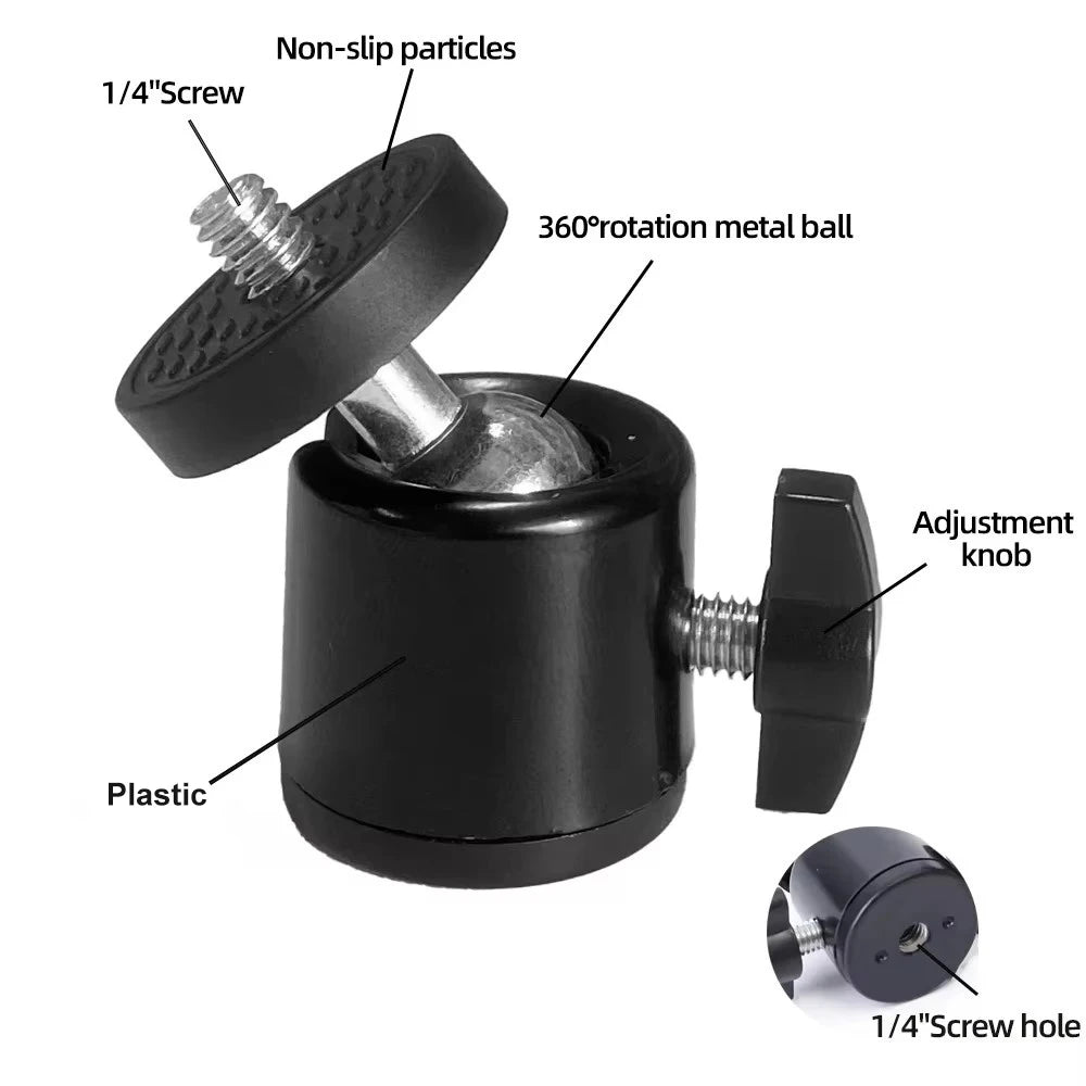1/4 screw live streaming tripod photography accessories with 360 ° rotation adjustable  For DSLR DV Cameras