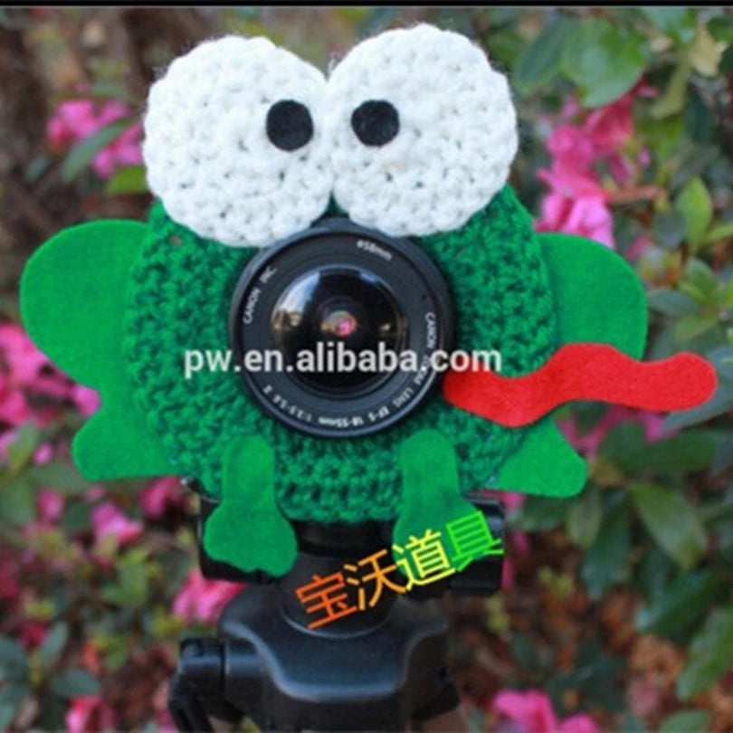 Camera Lens Buddy Baby Photography Attracts Stuffed Plush Toys Knitted Camera Lens Companion Photography Accessories