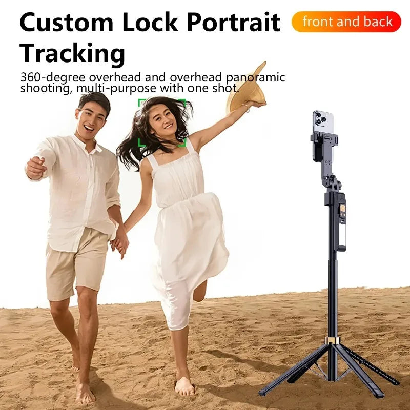 AI intelligent follow-up face tracking selfie stick 360degree automatic rotation portable travel photography mobile phone tripod