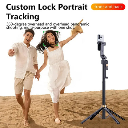 AI intelligent follow-up face tracking selfie stick 360degree automatic rotation portable travel photography mobile phone tripod