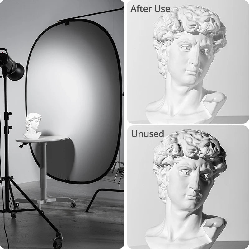 Portable Oval 2in1 White Black 150x200cm 100x150cm Background Reflector Collapsible Studio Photo Diffuser For Artistic/ ID photo