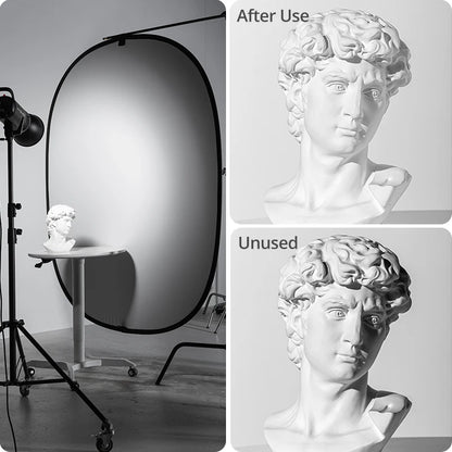 Portable Oval 2in1 White Black 150x200cm 100x150cm Background Reflector Collapsible Studio Photo Diffuser For Artistic/ ID photo