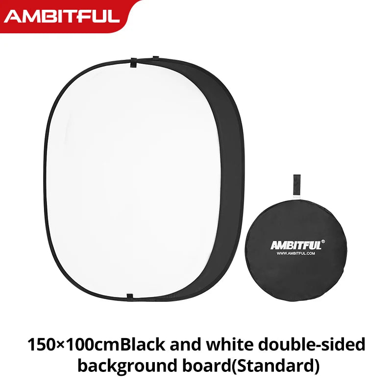 Portable Oval 2in1 White Black 150x200cm 100x150cm Background Reflector Collapsible Studio Photo Diffuser For Artistic/ ID photo
