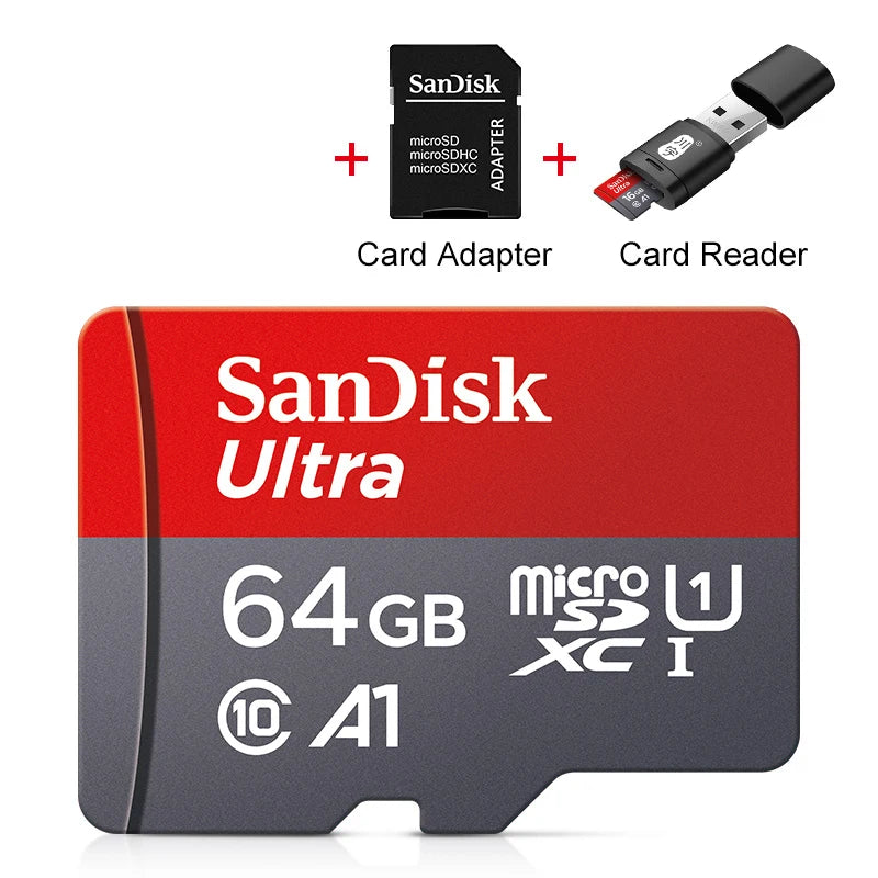 100% Original SanDisk Micro tf SD Card Class 10 TF Card 32GB 64GB 128GB Memory Card for Phone Tablet Flash Card