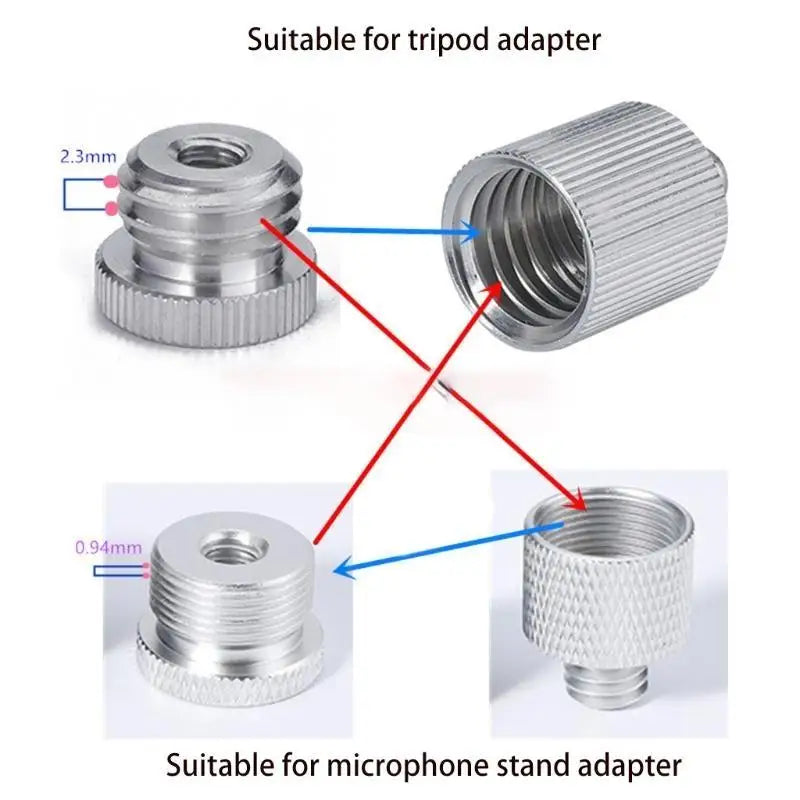 Y1UD 5/8" Male to 1/4" Female Thread Adapter Microphone Stand Camera Monitor Tripod Stand/Mic Microphone Stand Mount