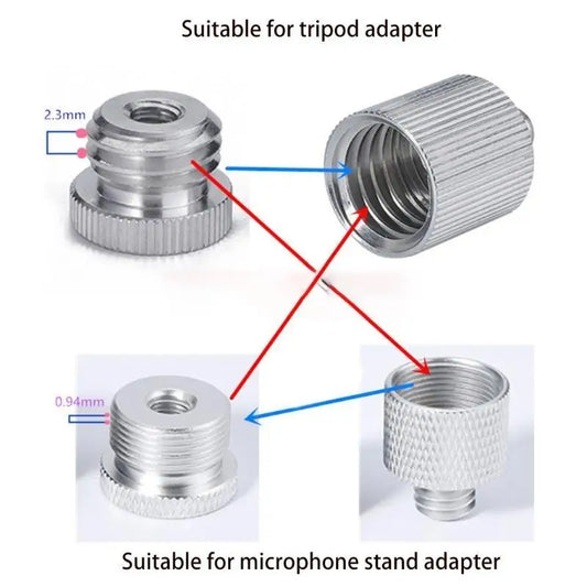 Y1UD 5/8" Male to 1/4" Female Thread Adapter Microphone Stand Camera Monitor Tripod Stand/Mic Microphone Stand Mount