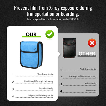 eTone Professional Waterproof Film-guard Anti-X-ray Lead Foil Bag for 2pc 4x5 Film or 135/120/620 Middle Format Camera Protector