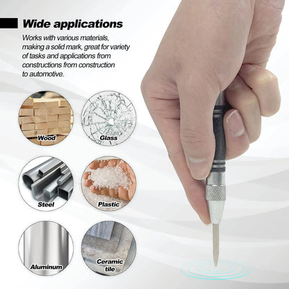 Automatic Center Punch Kerner Woodworking Metal Puncher Steel Hole Self Pin Mark Spring Loaded Dent Marker Hand Tool Carpenter