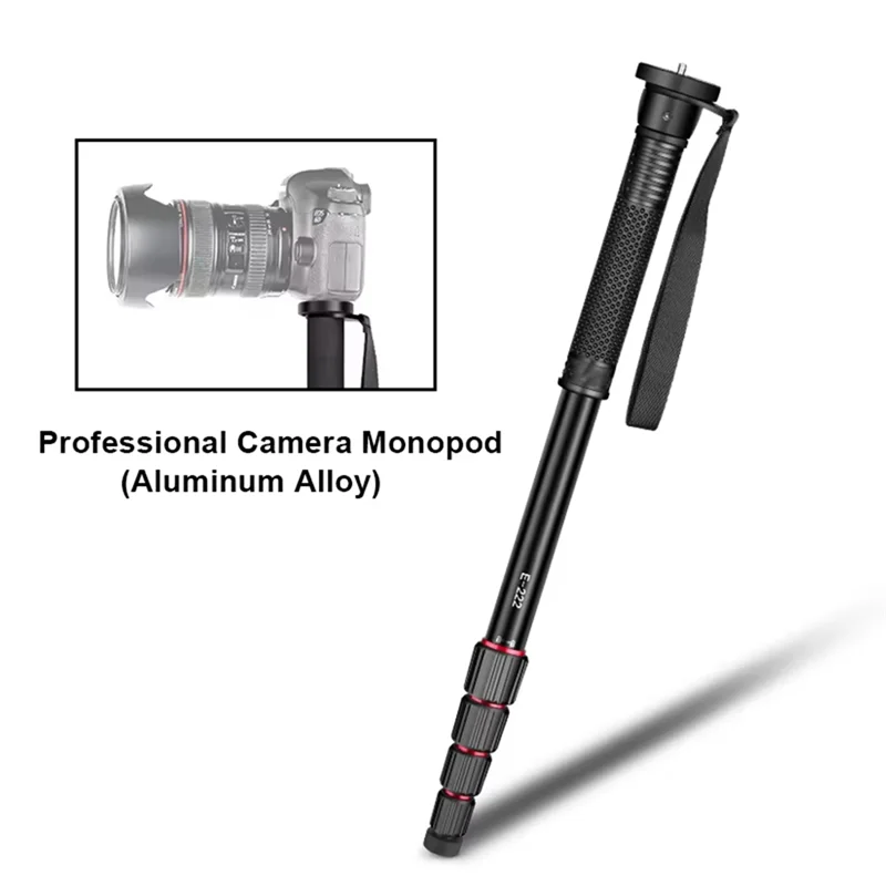 ABAC-Aluminium E222 Camera Monopod Mount Adapter Photography Walking Stick Lightweight For Canon Sony Video Camera