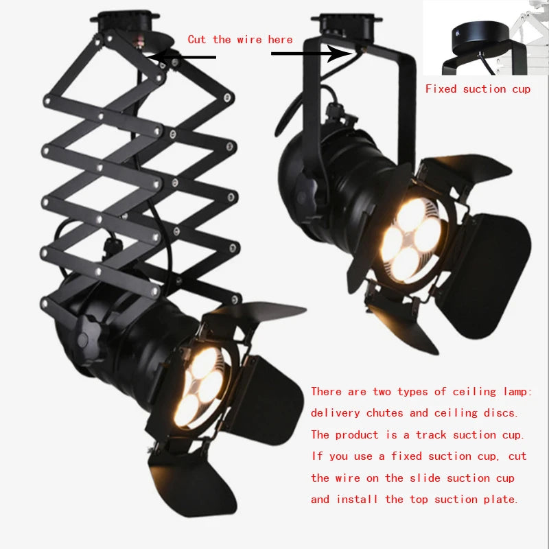 Modern LED chandelier photo studio chandelier industrial wind ceiling lamp restaurant foldable interior decorative lighting