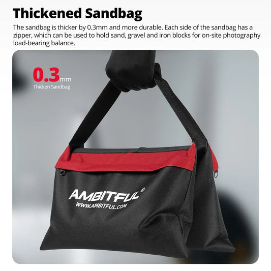 Ambitful 44x33cm Load-Bearing Sandbag Photography Studio Video Stage Film Heavy Duty Sandbag  for Light Stands Boom Arms Tripods