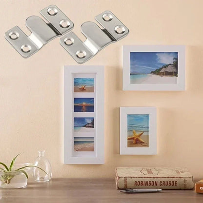 10pcs Flush Mount Bracket Interlock Hanging Buckle Furniture Connector Wall Picture Frame Hanger Display Photo Frames Hooks