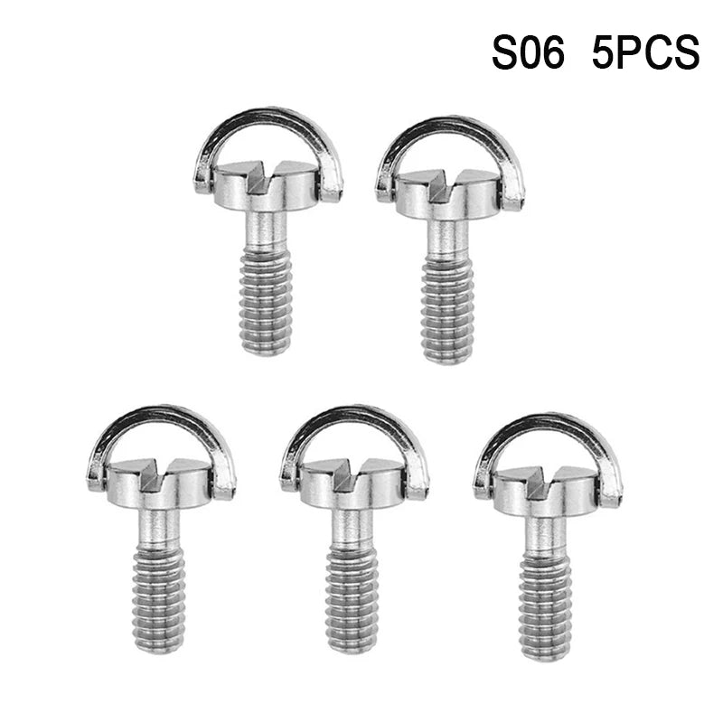 1/4-20 D-ring Mounting Camera Screws Stainless Steel Extended DSLR Tripod Quick Release Plate Screw Photography Accessories