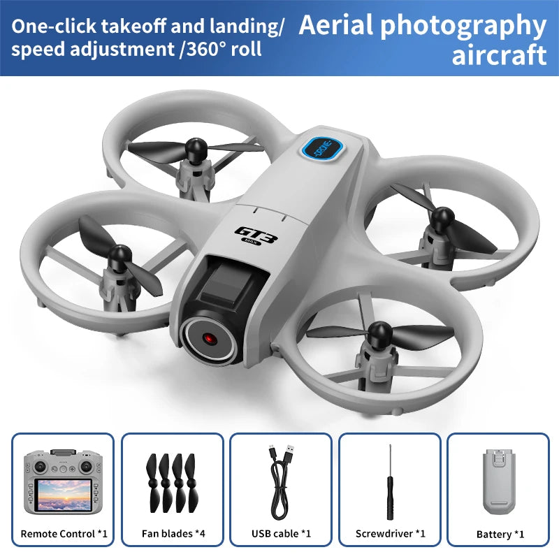 New GT3 With Screen Mini Drone 8K HD Camera 180° ESC Aerial Photography Aircraft  Height Pocket UFO Remote Control Aircraft