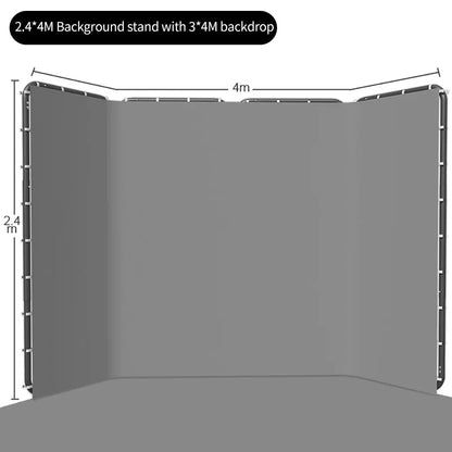 Portable Large Chromakey Green Screen Backdrop with Stand Photography Background Support System 240x400cm Shooting Video Photo