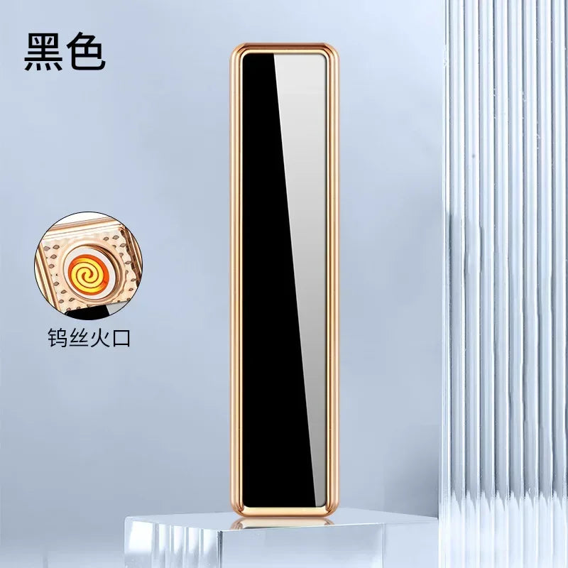 Mini Windproof USB Rechargeable Lighter Touch Metal Electronic Flameless Lighter Cigarette Cigar Accessories Men Gadgets Gifts