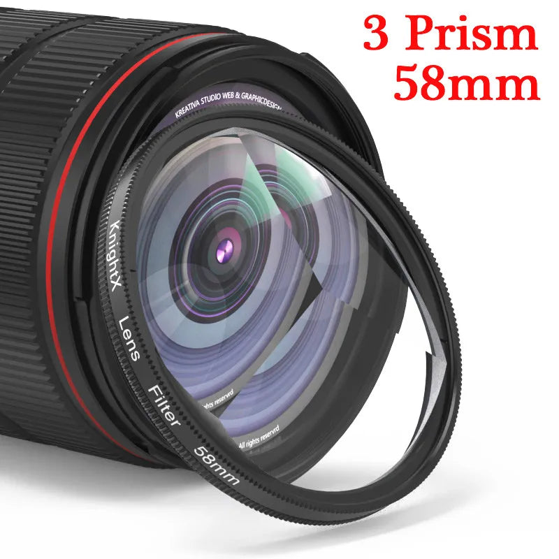 Camera Prism Filter Split Kaleidoscope 52mm 55mm 58mm 67mm 72mm 77mm Photography Accessories mcuv ND CPL Star Glass mobile phone