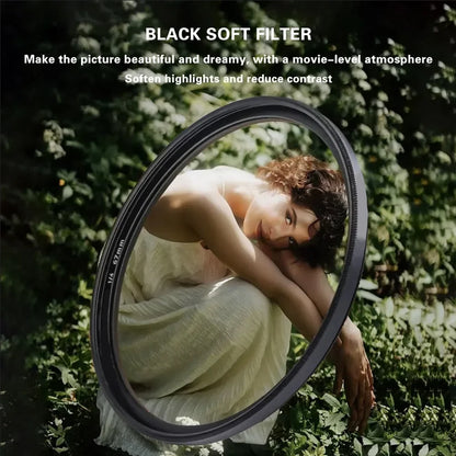 Black Mist 1/4 Black Soft Camera Lens Filters 49mm 52mm 55mm 58mm 62mm 67mm 72mm 77mm 82mm for Canon, Nikon Sony Camera Lenses
