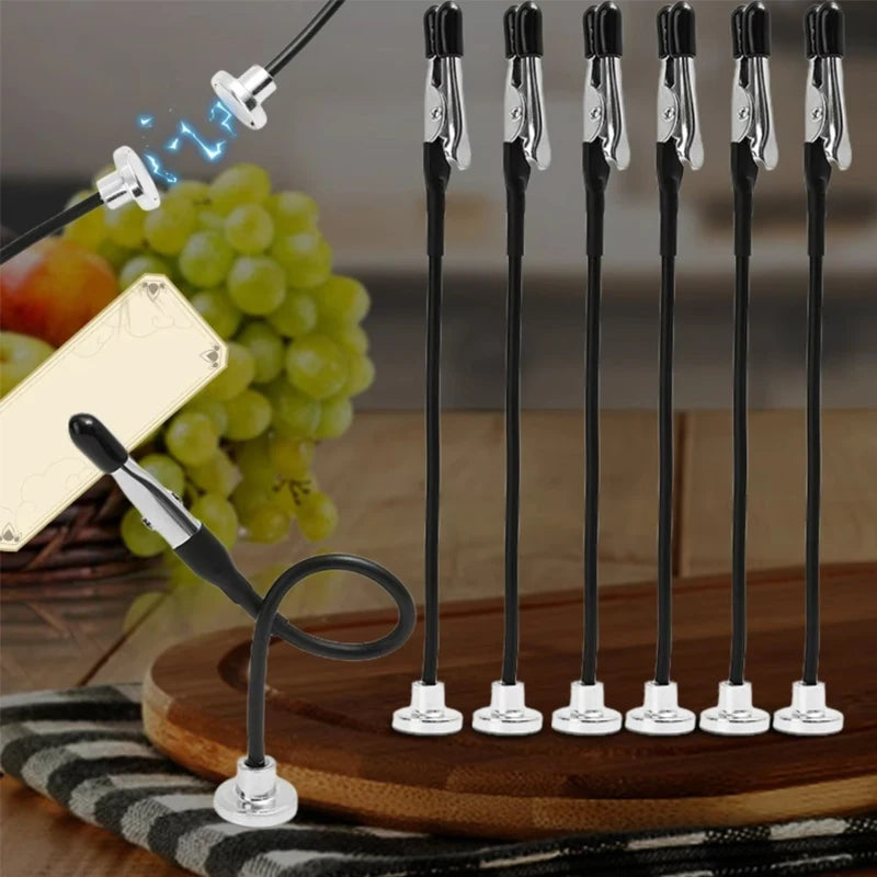 10/5PCS Magnetic Flexible Alligator Clip Electric Test Crocodile Clip for DIY Note Card Clamps Kitchen Menu Holder Photo Clips