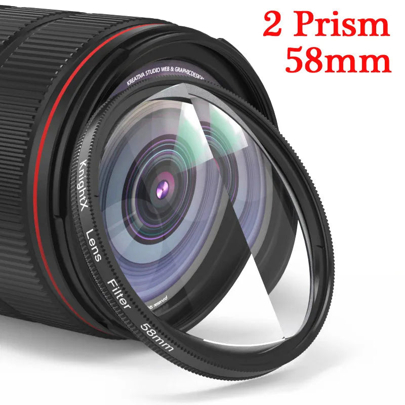 Camera Prism Filter Split Kaleidoscope 52mm 55mm 58mm 67mm 72mm 77mm Photography Accessories mcuv ND CPL Star Glass mobile phone