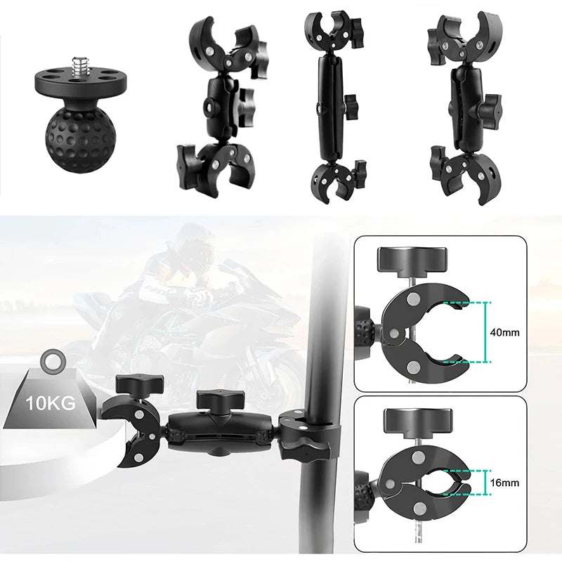 Camera Mount Adapter Motorcycle Handlebar Clip Camera Crab Clamp For Camera Gopro LED Light Filming Studio Cycling Mobile Phone