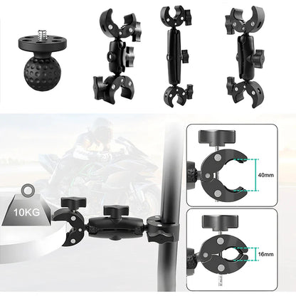 Camera Mount Adapter Motorcycle Handlebar Clip Camera Crab Clamp For Camera Gopro LED Light Filming Studio Cycling Mobile Phone