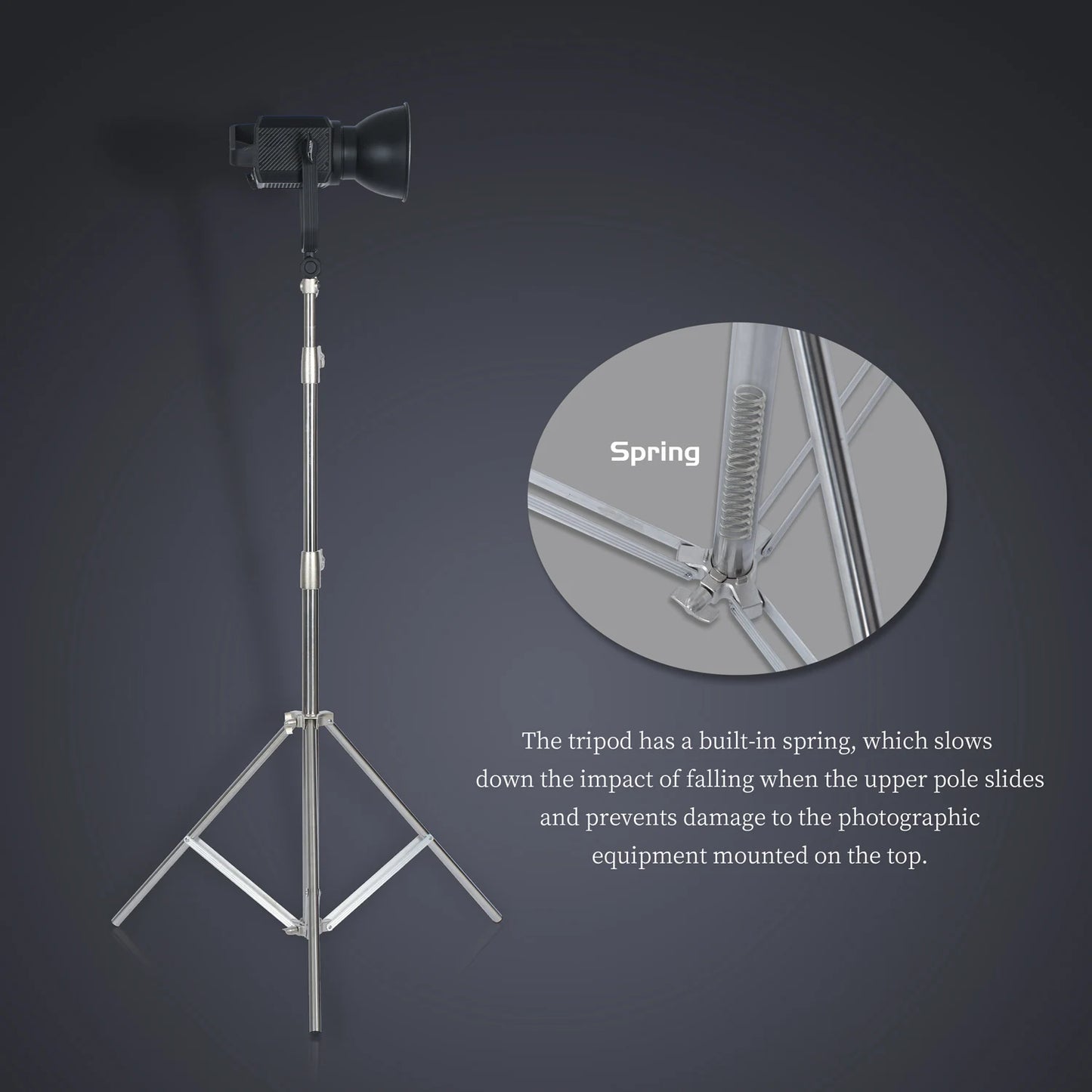 SH 2.8M Stainless Steel Light Stand Heavy Duty Load weight 10kg Photography Studio Support Tripod For Led Light Photo Studio