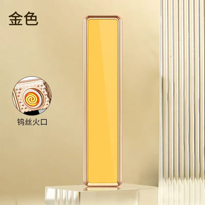 Mini Windproof USB Rechargeable Lighter Touch Metal Electronic Flameless Lighter Cigarette Cigar Accessories Men Gadgets Gifts