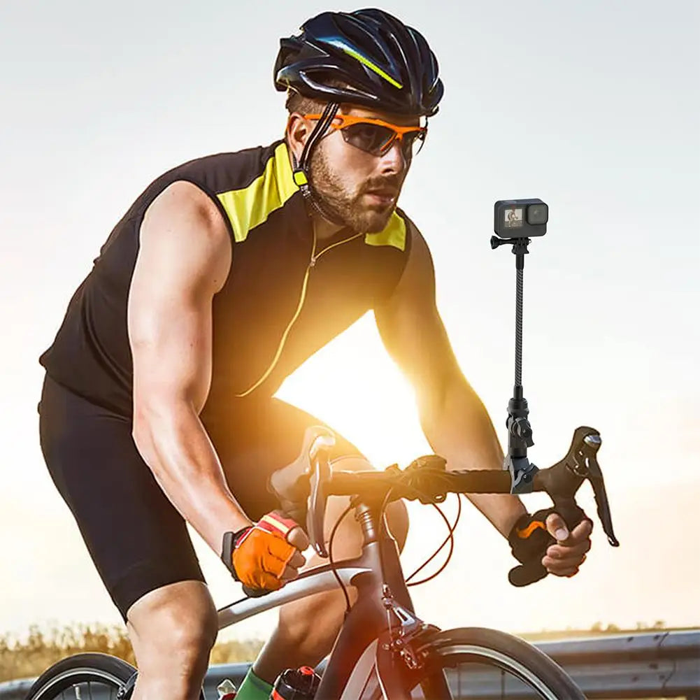 ‌For Insta360 X5 Motorcycle Handlebar Mount Anti-Shake Anti-Slip Gear Clamp Heavy-Duty Bike Mount For Action Cameras Accessories