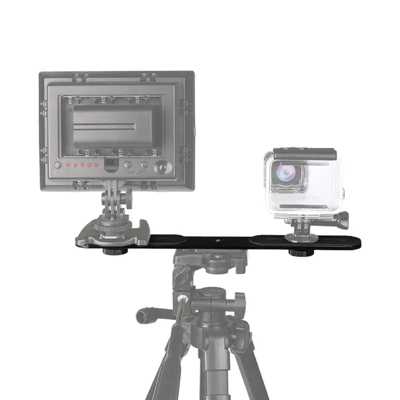 Universal Dual Flash Bracket Holder with 2 1/4" Adapter Screws for Studio Tripod Light Stand Digital SLR Camera Drop Shipping
