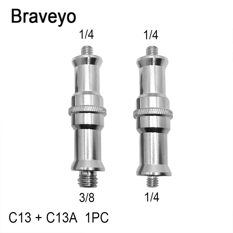 Flash Bracket Conversion Screw 1/4 3/8 Inch Long Stud Socket Revolving Transfer Metal Screw Tripod Photography Accessories