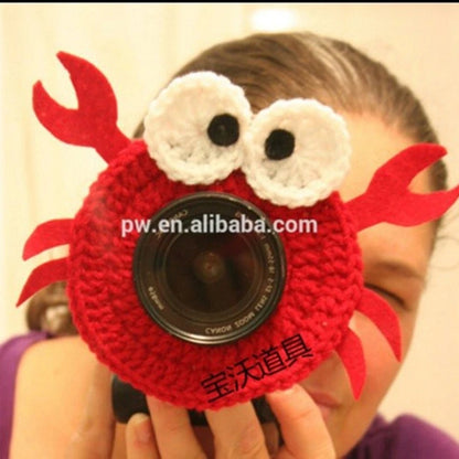 Camera Lens Buddy Baby Photography Attracts Stuffed Plush Toys Knitted Camera Lens Companion Photography Accessories