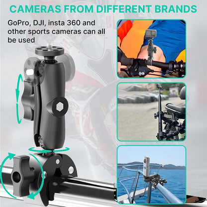 Camera Mount Adapter Motorcycle Handlebar Clip Camera Crab Clamp For Camera Gopro LED Light Filming Studio Cycling Mobile Phone