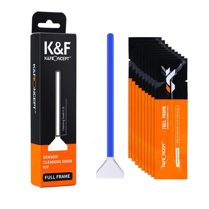 K&F Concept 10 Pack 16mm APS-C 24mm Full-Frame Sensor Cleaning Swabs Dry CCD CMOS Clean Swabs for Nikon Sony Canon DSLR Camera