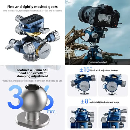 BENRO GD36PT Aluminum 3-Way Geared Ball Quick Adjustment for Architectural Landscape Commercial Photography Panoramic