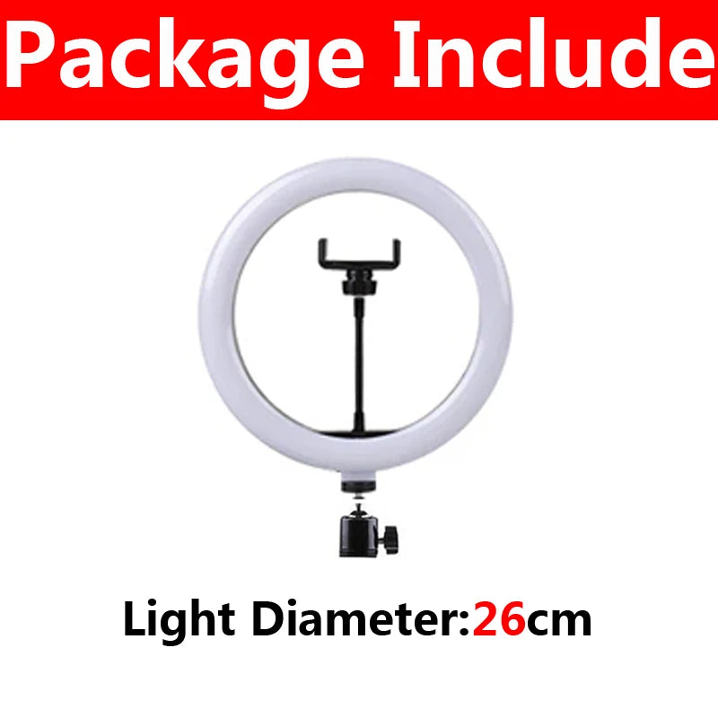 16/26/33cm Selfie Ring Light Photography Fill Light LED Ring Lamp Glow Soft Eye Protection Photography Lamp Supplies Home Studio