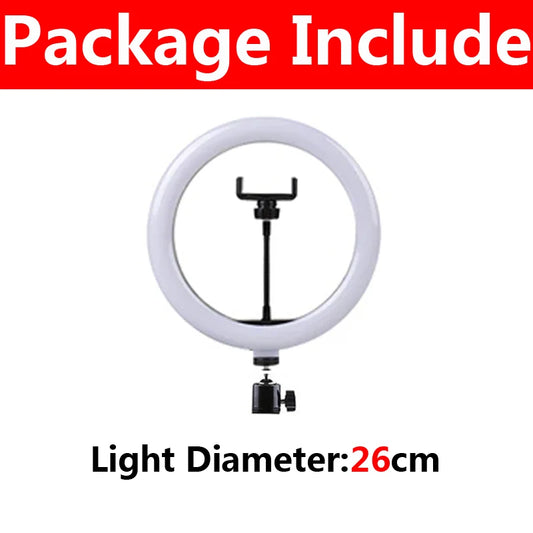 16/26/33cm Selfie Ring Light Photography Fill Light LED Ring Lamp Glow Soft Eye Protection Photography Lamp Supplies Home Studio