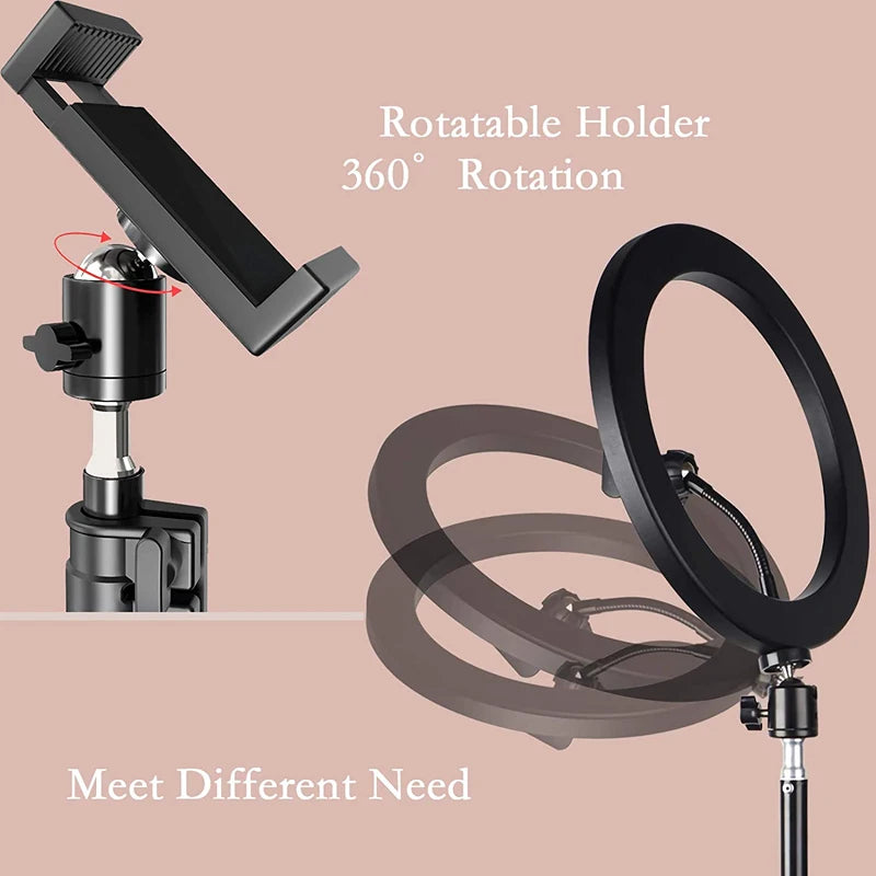16/26/33cm Selfie Ring Light Photography Fill Light LED Ring Lamp Glow Soft Eye Protection Photography Lamp Supplies Home Studio
