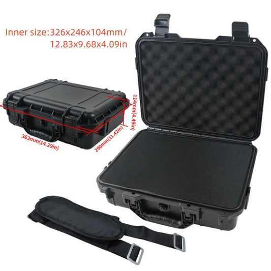 Equipment Hard Case with Pre-cut Sponge and Single Crossbody Strap, for Camera Photography Safety Toolbox Portable Case Suitcase