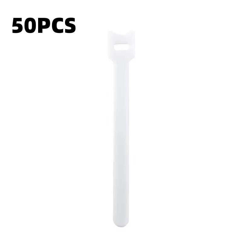 10/30/50Pcs Reusable Hook And Loop Cable Ties Fastening Strap Multi-Purpose Wire Organizers For Computer/TV/Electronic Devices