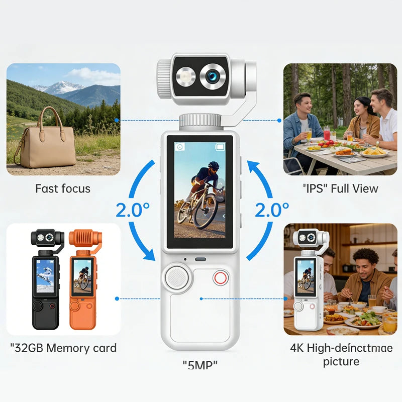 4K 1080P HD Mini Camera Portable Small Digital Video Recorder Surveillance Camcorder Night Vision Video Police BodyCam Infrared