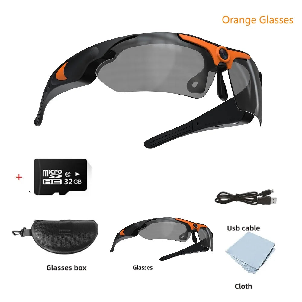 Wearable HD 1080P Camera Outdoor Cycling Glasses Polarized Lens Smart Camcorder Security Protection Video Record Smart Camera