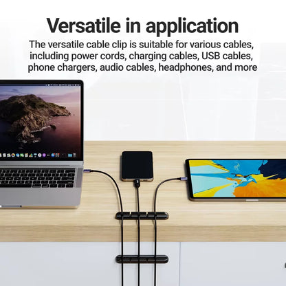 Adhesive Cable Holder Clips Cord Management Wire Organizer for Desktop USB Charging Cable Nightstand Power Cord Mouse Cable