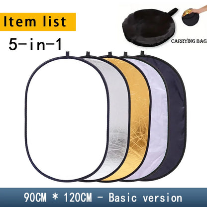 MYOBO 5 in 1 Photography Reflector Board - 30 60 80 110 90*120 60*90 cm Multi Color Fold Photo Studio Light Reflectors Diffuser