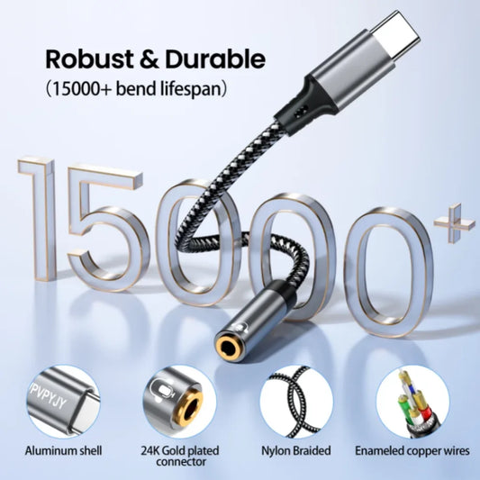 USB C To 3.5 Mm Audio Aux Cable Type C To 3.5mm Jack Headphone Adapter for Macbook Air Huawei Xiaomi Samsung Galaxy S24 S23 S22