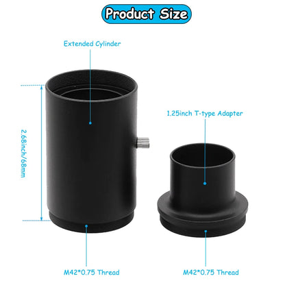 CA1 Extension Tube M42*0.75mm Photography Connector All-Metal T-Adapter for DSLR Camera Mount Astronomical Telescope Accessories