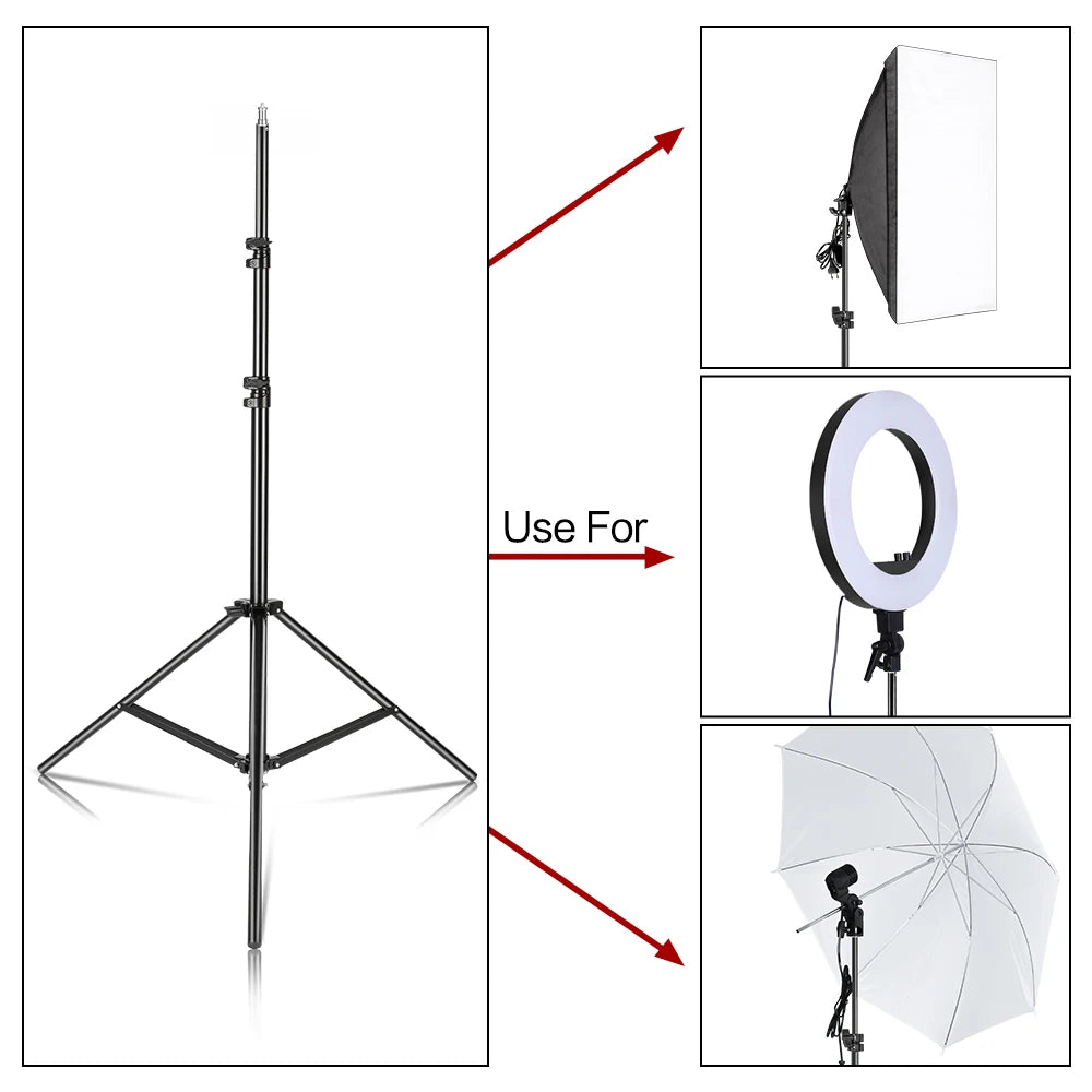 240CM/7.9FT 1/4 Screw Photography DJ Light Tripod Stand For Softboxes Green Screen Umbrella Reflector Photo Studio Lighting
