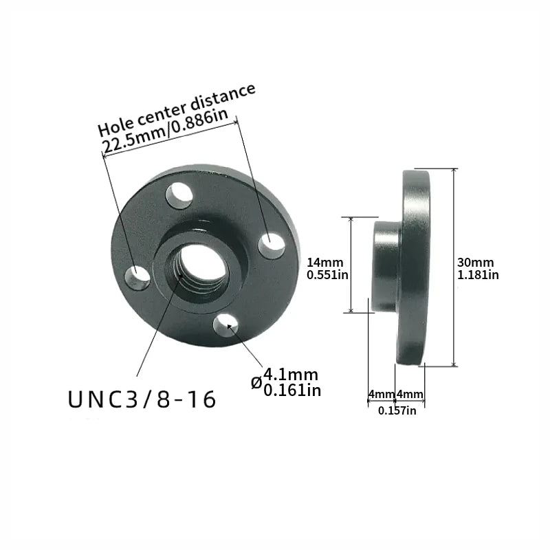 Mount Metal Base 40/50mm Hole 1/4-20,3/8-16,M6 Thread Screw Nut Adapter Tripod Bracket Cameras Flash Photography Accessories